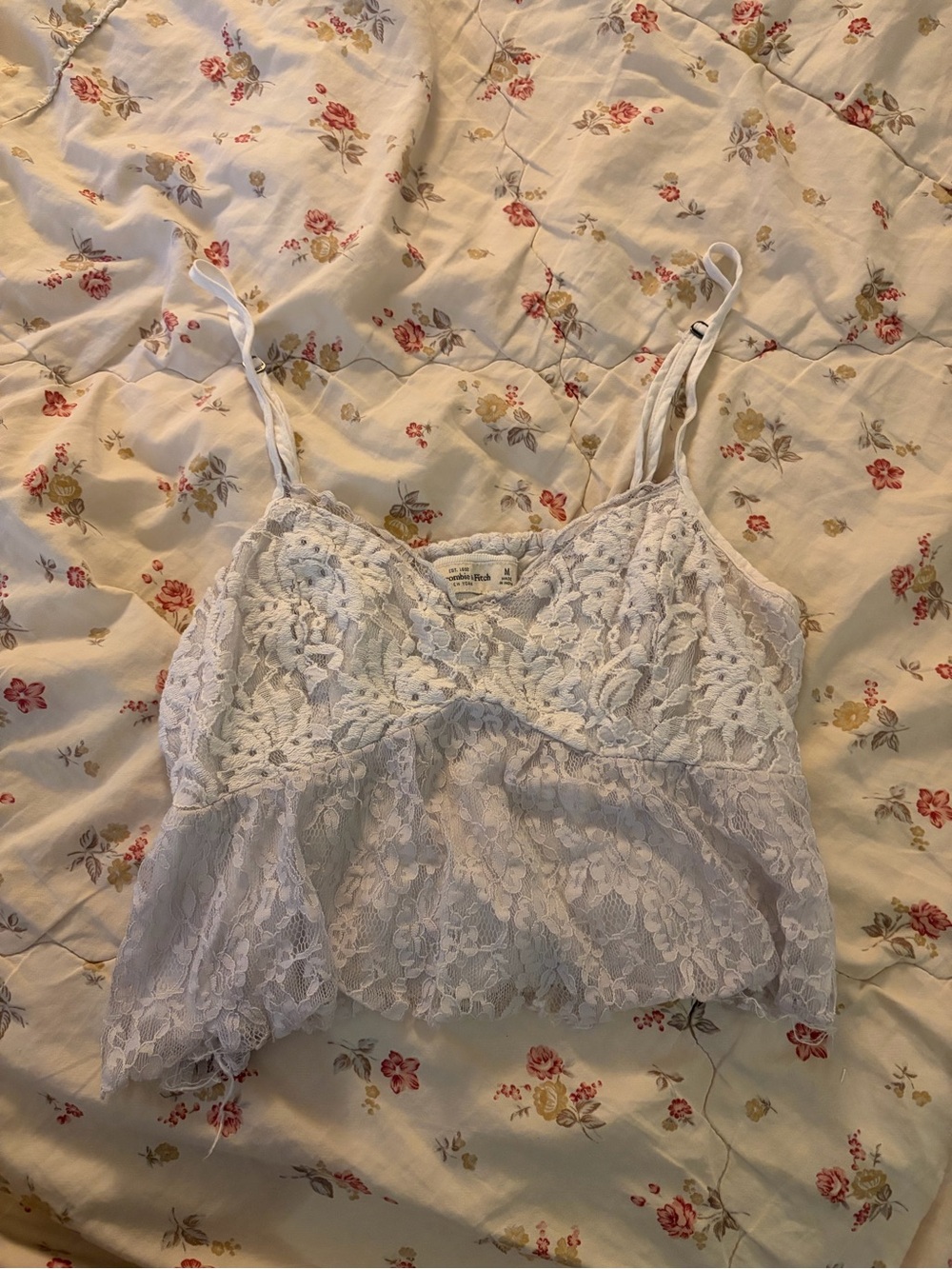 Abercrombie and Fitch Distressed Lace Camisole Tank Top